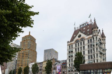 Rotterdam, Netherlands - July 9, 2004: Side view of the Witte Huis, residential and office buildings in Rotterdam. clipart