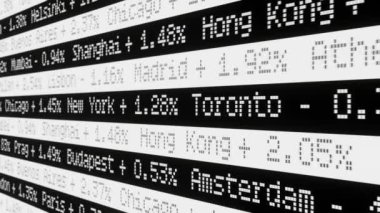 Endeks değişiklikleri olan borsa kalbi. Finansal farklar, borsa, piyasa verileri, yüzde işareti, iş, ticaret, yatırım. 3 Boyutlu Canlandırma