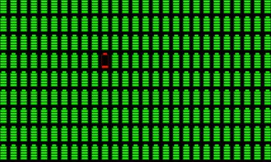 Tam şarjlı batarya ağı, bir batarya boş. Enerji tüketimi, enerji verimliliği, teknoloji, elektrik, enerji depolama ve ilerleme çubuğu.