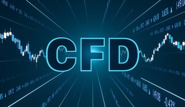 CFD Farklılık Sözleşmesi işareti. Invesment, mali varlık, ticaret, iş, borsa ve döviz. 