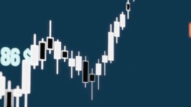 ETF (Borsa Ticaret Fonları) fiyatları ile yakın plan çizelgesi. ETF ile farklı temalar için ekran değişimi. Borsa ve borsa, büyüme, mali danışman. 3 Boyutlu Canlandırma