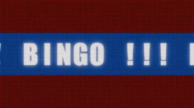 Bingo, oyun konsolu. Eğlence, boş zaman aktivitesi, oyun gecesi, kazanmak, ödül. 3 Boyutlu Canlandırma