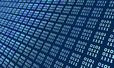 İkili kodlu bilgisayar sistemi, büyük veriler, dijital, sistem. Yazılım, veri, sıfır, bir, dizi, bilgisayar dili, program, ikili dizi, bilim ve teknoloji. 3B illüstrasyon