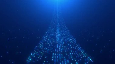 Gelecekçi alan, büyük veri, dijital, akan bit ve baytlar, sanal gerçeklik. Dijital ağ, teknoloji, veri yolu, ikili kod, bilgi. 3 Boyutlu Canlandırma