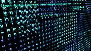 Şifreleme, rastgele kod ve işaretler, bilgisayar dili, büyük veriler. Bitler ve baytlar, sistem, bilgisayar suçları, arıza, problem, bilim, teknoloji. 3 Boyutlu Canlandırma