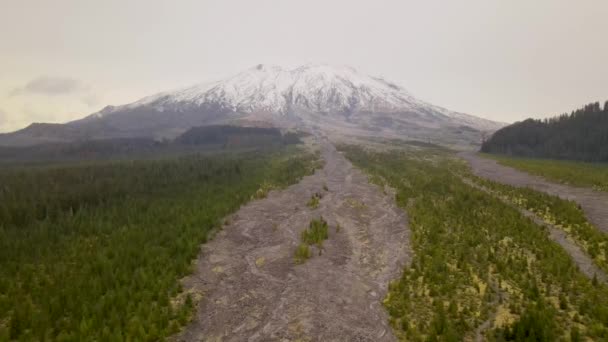 Vista Aérea Drone Del Lecho Rocoso Del Río Lava Monte — Vídeo de stock