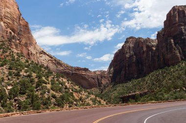 Zion Ulusal Parkı 'nda manzaralı bir gezinti.
