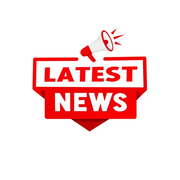 Megafon afişi son haberler, tasarım. Vektör illüstrasyonu.