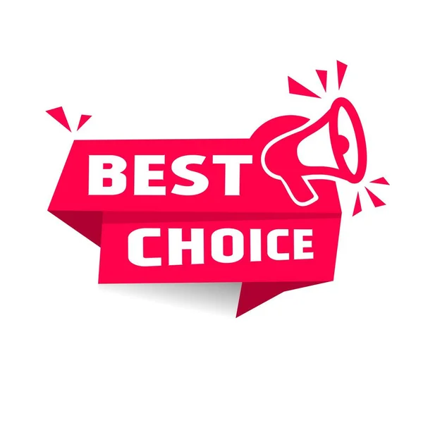 Best Choice Banner Design Label Megaphone Vector Illustration — Stock Vector