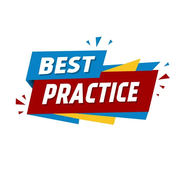 Best Practice Banner White Background Flat Vector Design — Stock Vector
