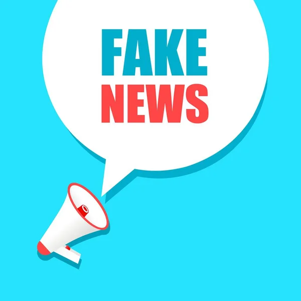 Fake News Banner Sprechblase Mit Megafon Symbol Flache Vektorabbildung — Stockvektor