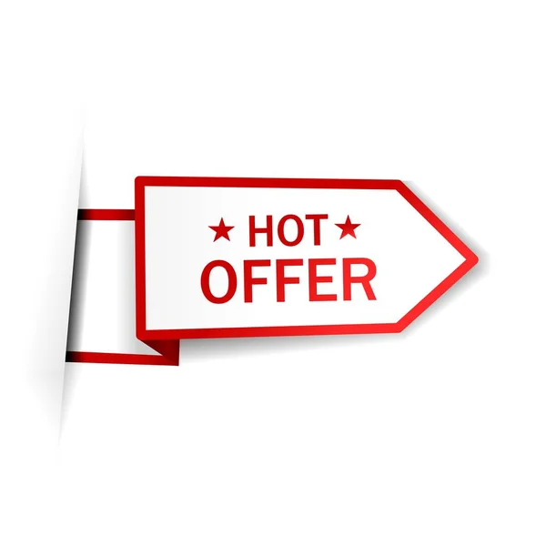 Hot Offer Banner Design Discount Sticker Business Advertising Store Badge — Stock Vector