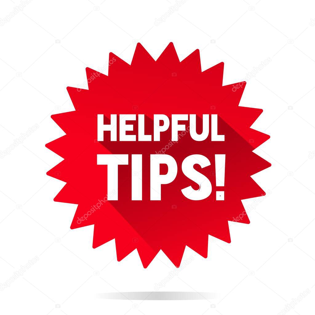 Helpful Tips Sticker Icon design template, Business advice concept symbol vector illustration.