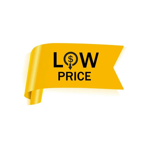Etichetă Preț Scăzut Designul Pictogramei Reducere Costurilor Ofertă Prețuri Reduse — Vector de stoc