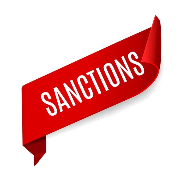 Sanctions Mot Écriture Texte Bannière Conception Concept Entreprise Vecteur Plat — Image vectorielle