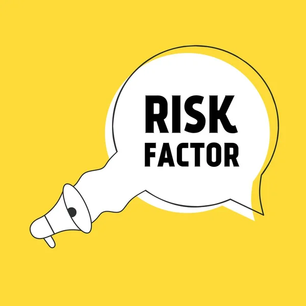 Risikofaktorschild Mit Megafon Symbol Risikomanagement Konzept Flacher Vektor — Stockvektor