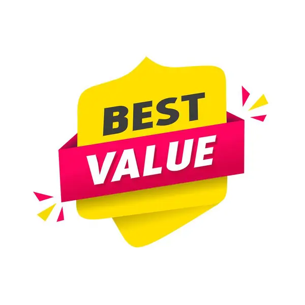 Best Value Banner Design Vector Illustration Isolated White Background Flat — Stock Vector