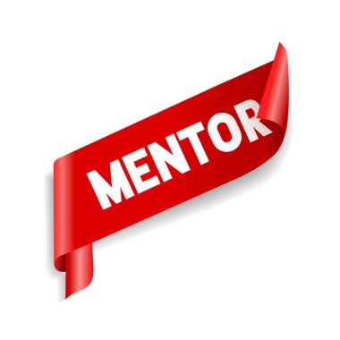 Metin afişi yazan akıl hocası. Akıl hocalığı, yükseltme, yardım ve kişisel gelişim kavramı. Başarı. Vektör illüstrasyonu.