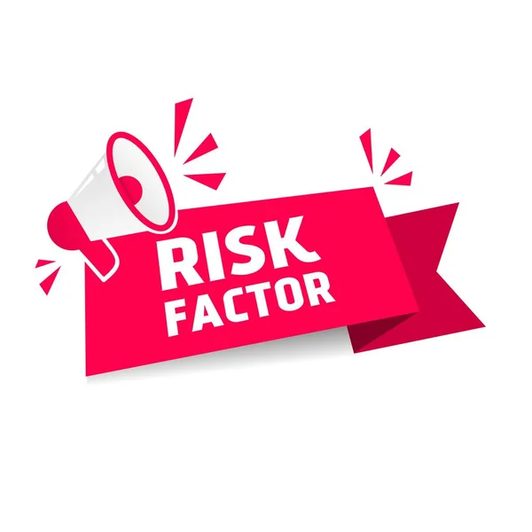 Risk Factor Red Ribbon Flat Style Banner Sign Icon — Stock Vector