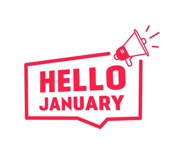 Hello January Banner Design Template Vector Icon — Stock Vector