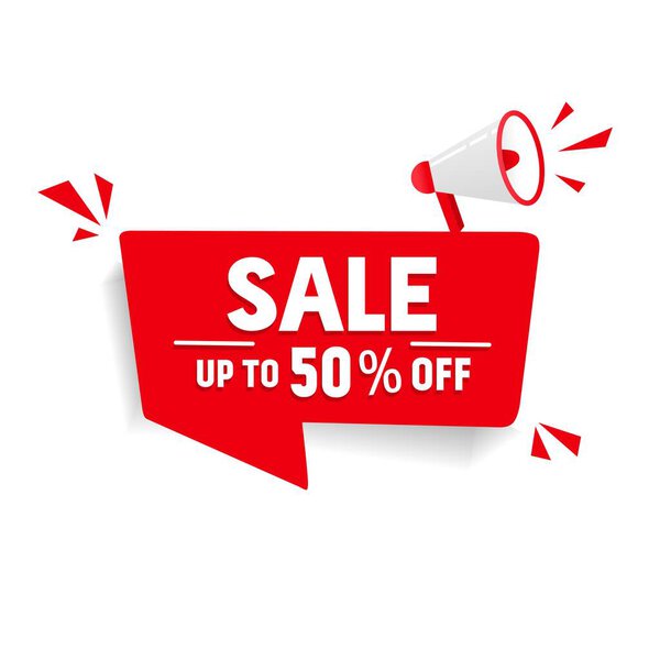 Sale up to 50% off banner design. modern style vector template.