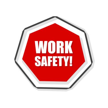 İş güvenliği rozeti ikonu. İş ve pazarlama için tasarlandı. Düz vektör.