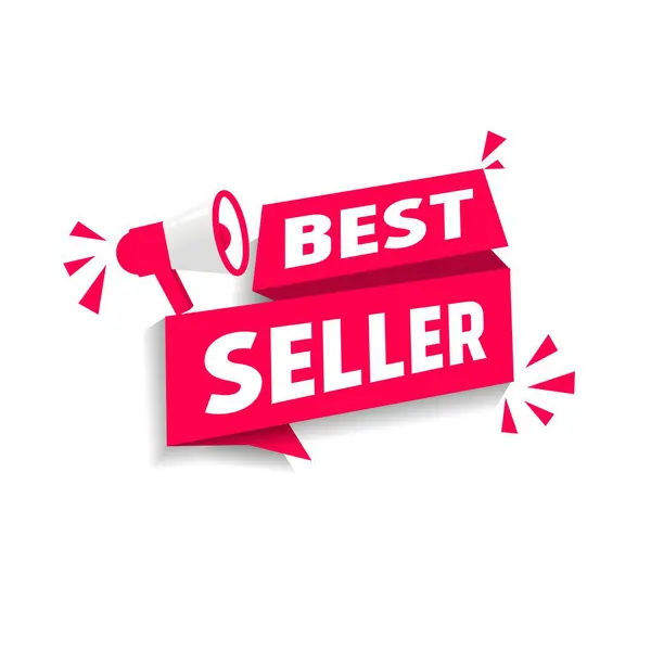 Best Seller Ribbon Banner Design Icon Flat Vector Illustration — Stock Vector