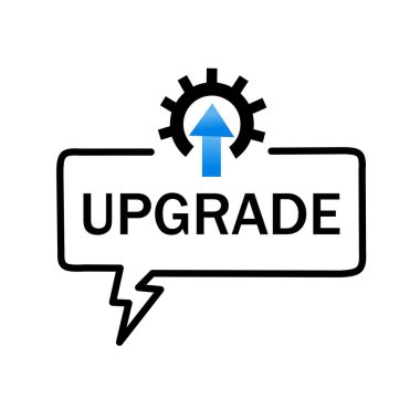 Yükseltme, afiş tasarımı. Konuşma balonu ikonu. Vektör şablonu.