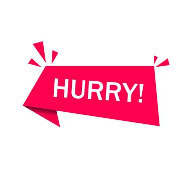 Acele et, pankart şablonu üzerine metin, düz vektör simgesi tasarımı.