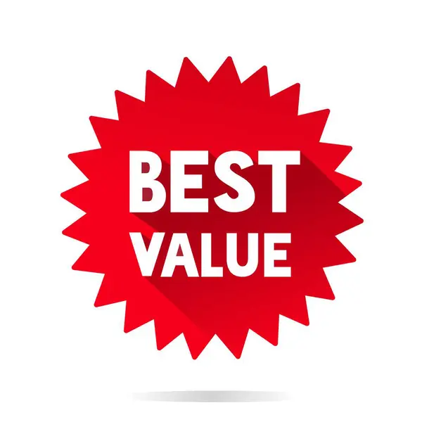 Nejlepší Hodnota Banner Nálepka Design Ikon Plochý Vektor Obchodní Koncept — Stockový vektor
