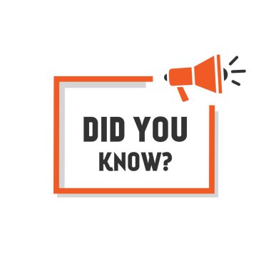 Pankartın megafon etiketini biliyor muydun? Vektör çizimi. düz dizayn.