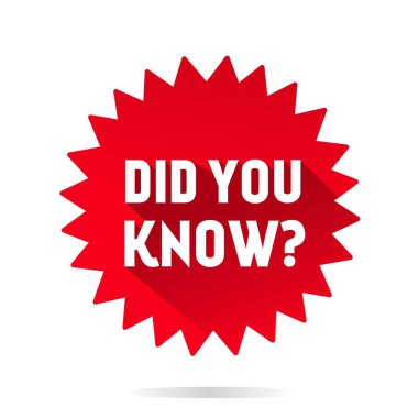 Sancak tasarım şablonu, vektör illüstrasyon kırmızı etiket simgesini biliyor muydun?.