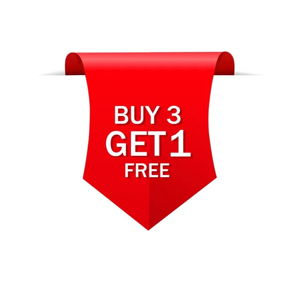 Kaufen Erhalten Sie Gratis Verkauf Banner Rote Plakette Aufkleber Sonderangebote — Stockvektor
