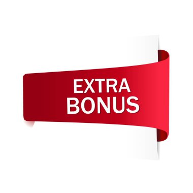 Ekstra bonus etiket pankartı tasarım şablonu. Özel teklif konsepti. vektör illüstrasyonu.