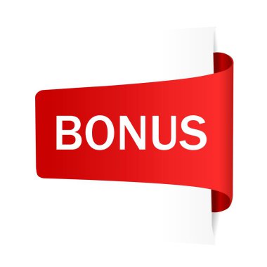 Bonus bayrak vektörü. Özel indirimli. Web ögesi, simge. Düz tasarım.