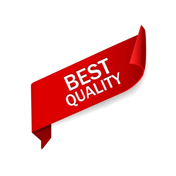 Nejlepší Značka Kvality Červená Značka Odznak Nejlepší Kvalita Stuhou Uložit — Stockový vektor