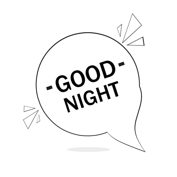 Gute Nacht Text Sprechblase Icon Design Vektorillustration Modernen Stil — Stockvektor