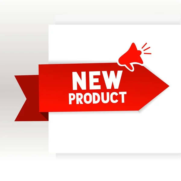 メガフォンアイコンデザインの新製品バナー 新しい到着 新しいコレクション 新製品 ベクターイラスト — ストックベクタ
