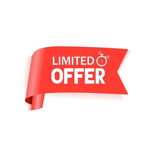Promosyon, pankart ve fiyat için sınırlı bir teklif. Kronometre ikonlu modern pankart tasarımı. Promosyon sınırlı satış fiyatı etiketi. Satış promosyonu için son teklif afişi. Düz Vektör illüstrasyonu.