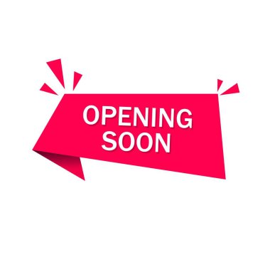 Yakında pankart tasarımı açılıyor. Modern elementler. İş konsepti. Düz Vektör illüstrasyonu.