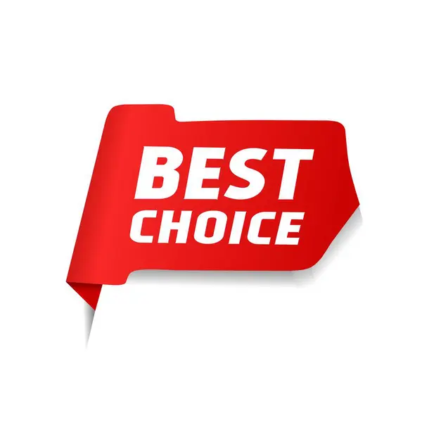 Best Choice Banner Template Icon Flat Vector Label Design White — Stock Vector