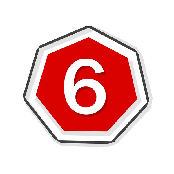 Badge Numéro Icône Design Modèle Vectoriel Style Plat — Image vectorielle