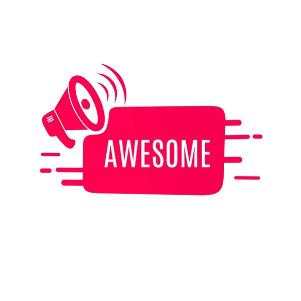 Awesome banner. speech bubble icon.  Flat design. Vector illustration  announcement design element.