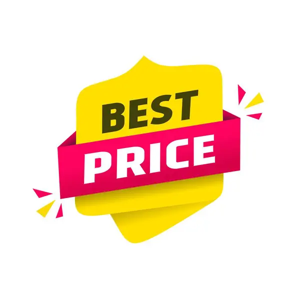 Banner Template Best Price Special Offer Concept Flat Vector Announcement — 스톡 벡터