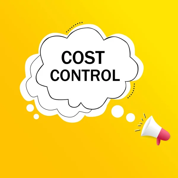 Cost Control Symbol Flat Vector Speech Bubble Icon White Background Стоковая Иллюстрация