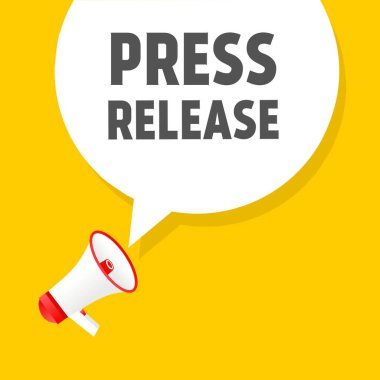 Press release banner. speech bubble icon megaphone. Vector template for advertising design, business. announcement design element.