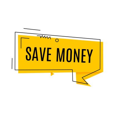 Save money banner template. Speech bubble icon. Business concept. vector illustration. announcement design element.