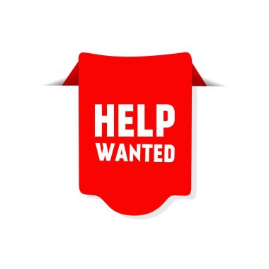 Help wanted. Red banner design. modern style Vector. announcement design element.