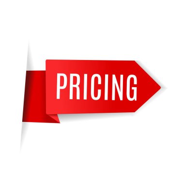 Pricing ribbon banner design template. Price regulator, market laws. Vector illustration. announcement design element.