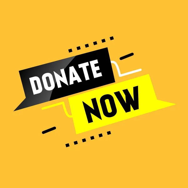 Donate Now Text Banner Template Flat Style Vector Design Web — Image vectorielle